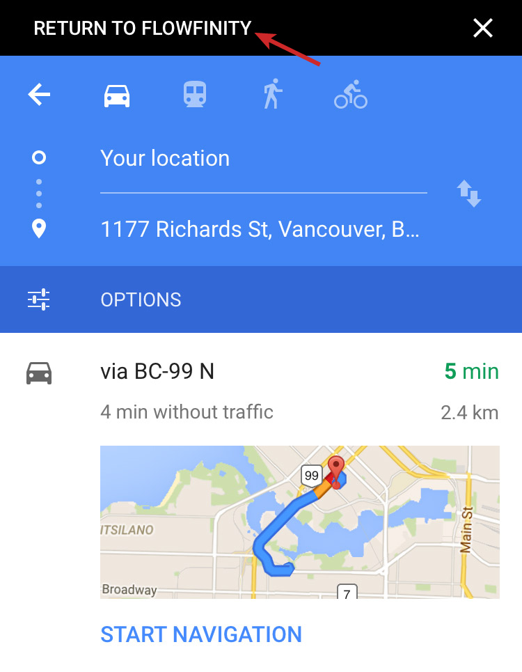 Flowfinity - Launch Google Maps on iOS